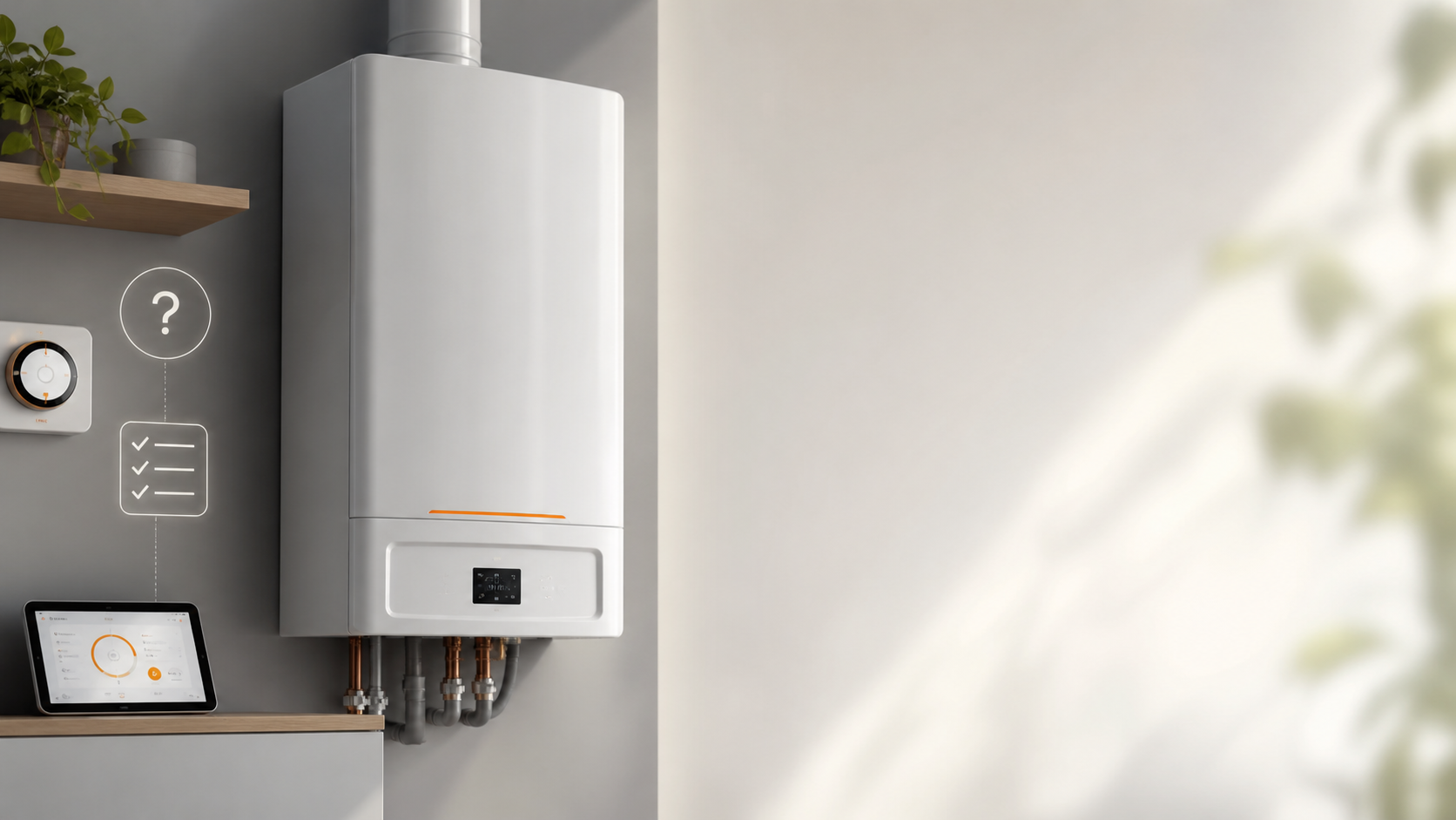 Caldaia a condensazione installata in ambiente domestico moderno